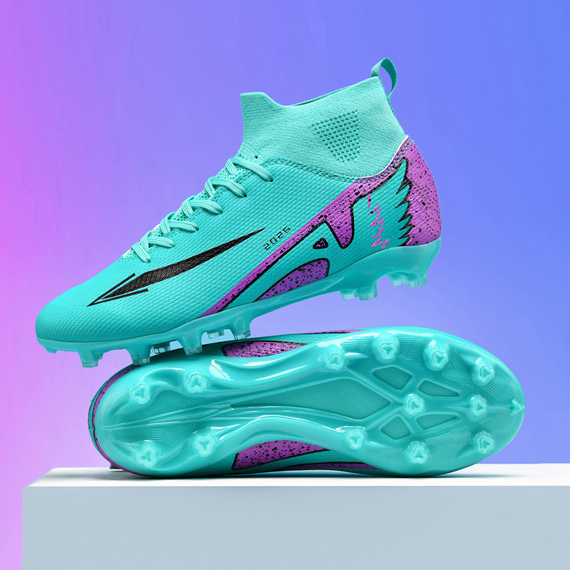 Spike 15 High-Top Football Boots AG Turf Cleats Long-Stud Training Shoes