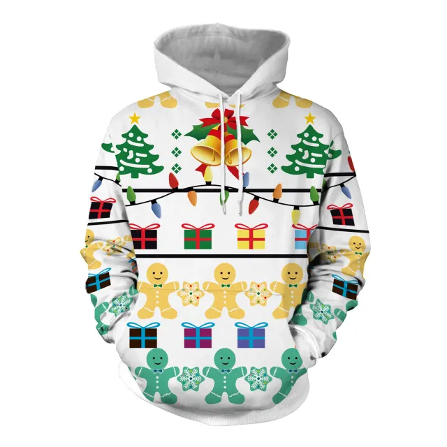Women's Christmas Loose Versatile Hooded Creative Digital Printing Sweater Sb101 033 L - Shop at LoveMi