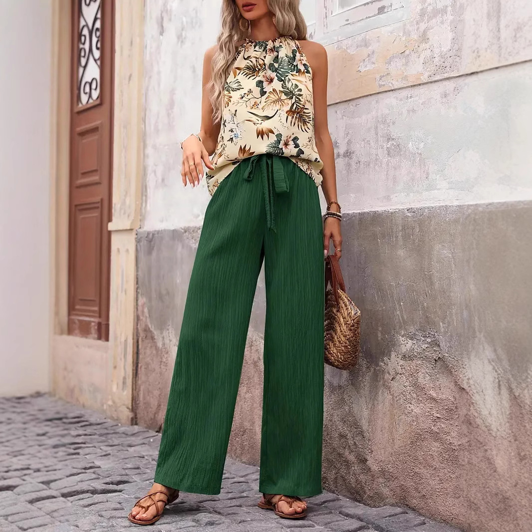 Sleeveless Top And Trousers Advanced Two-piece Suit