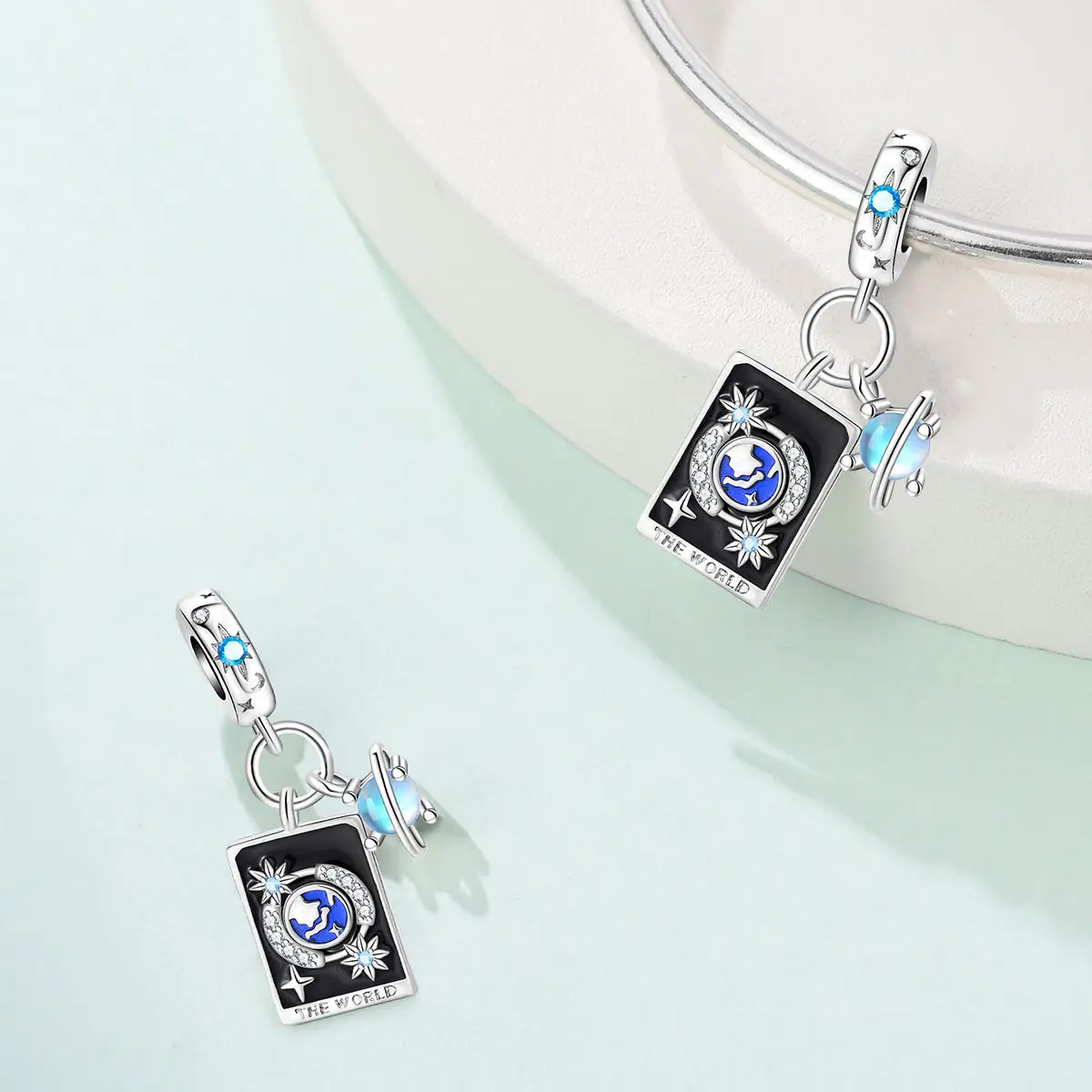 Trendy Silver-plated Beaded Bracelet
