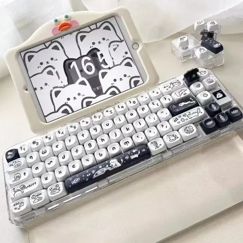 Kitten's Fantasy Key Cap MOA Height Flat Chest Black