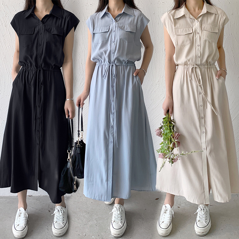 Mid-length Casual Polo Collar Dress