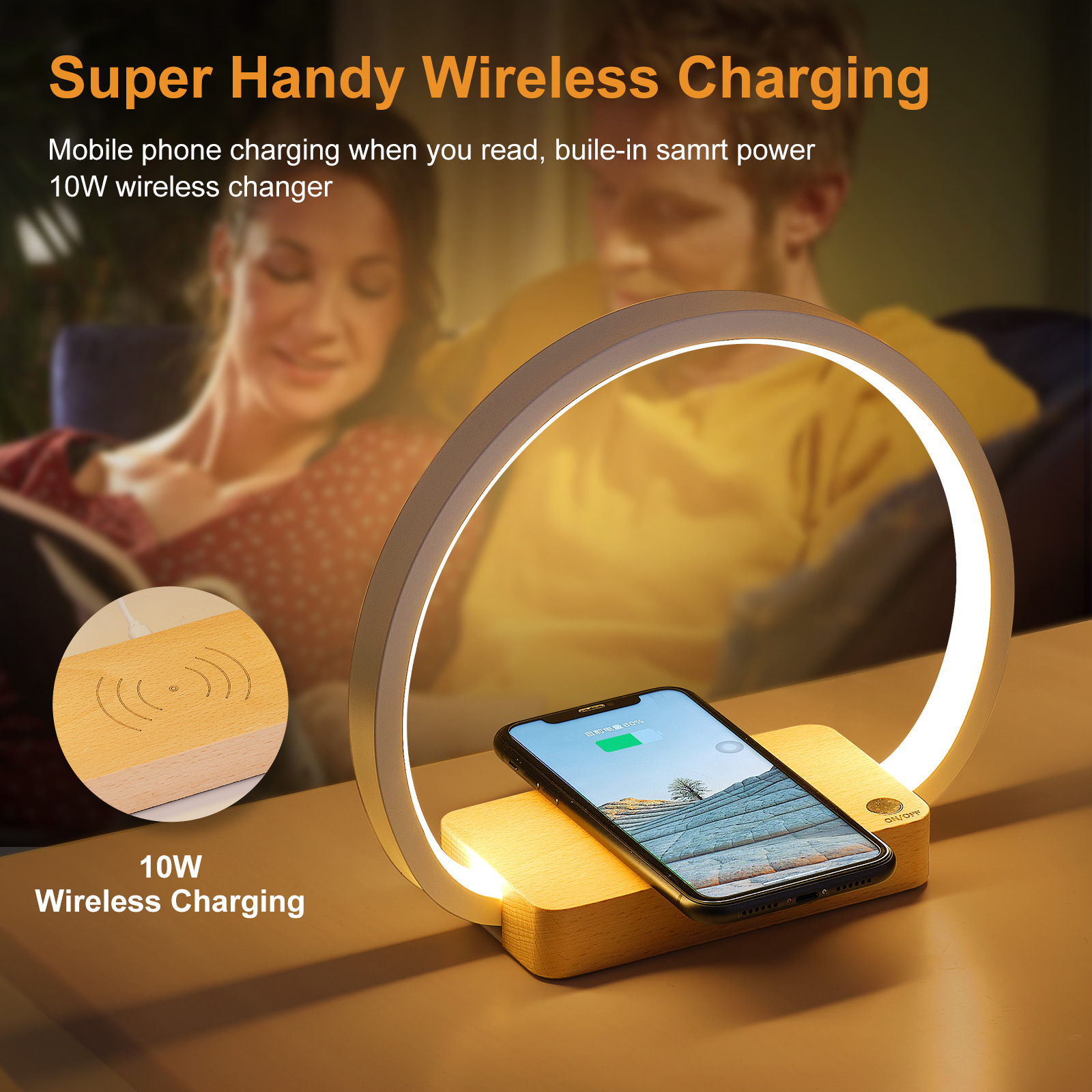 Title 15, 10W Wireless Fast Charging Touch Night Light