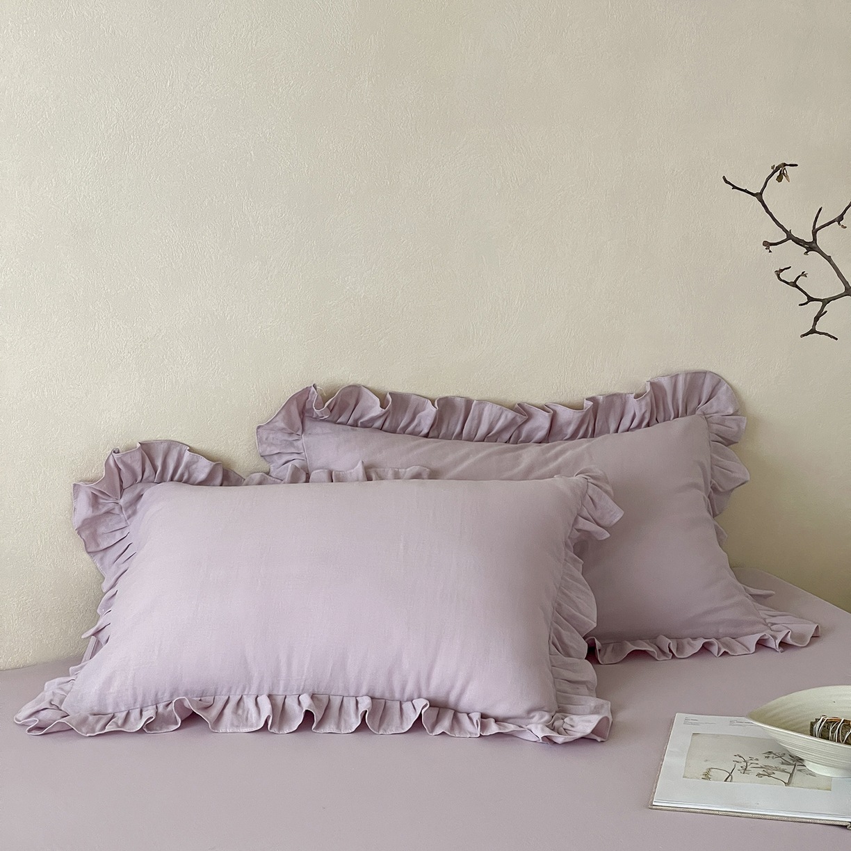 Ruffle-edged Pure Cotton Double-layer Gauze Single-piece Pillowcase | Grolano