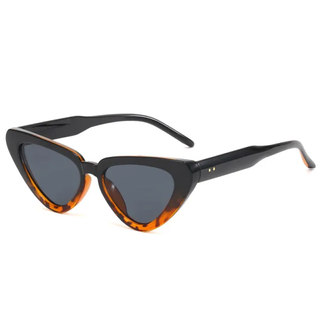 Cat eye Triangular Sunglasses For Women Fashionable UV Protection Shades Black Leopard Print Frame - Shop at LoveMi