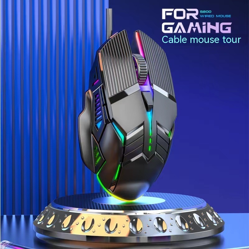 Wired Mouse 6D Colorful Dazzling E-sports Games Office Mute Luminous Mouse — foto 14