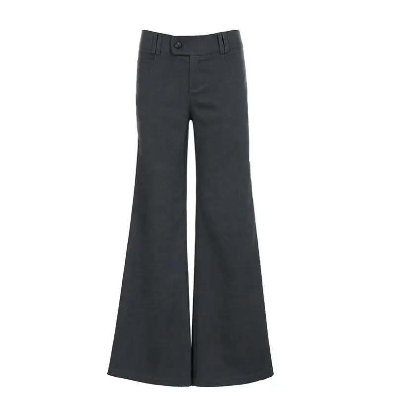 Timeless Retro Solid-color Low-rise Dress Pants A Minimalist Versatile Piece For Workwear And Everyday Looks