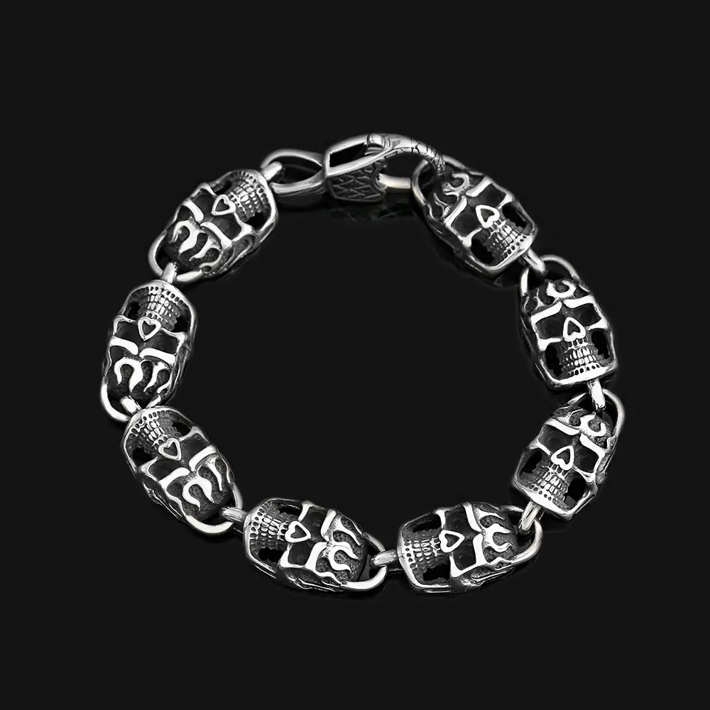 Domineering Skull Titanium Steel Men's Bracelet