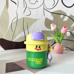 Good-looking Coffee Cup Stainless Steel Cold Insulation Cup Cartoon Cute - Light Green - View 1