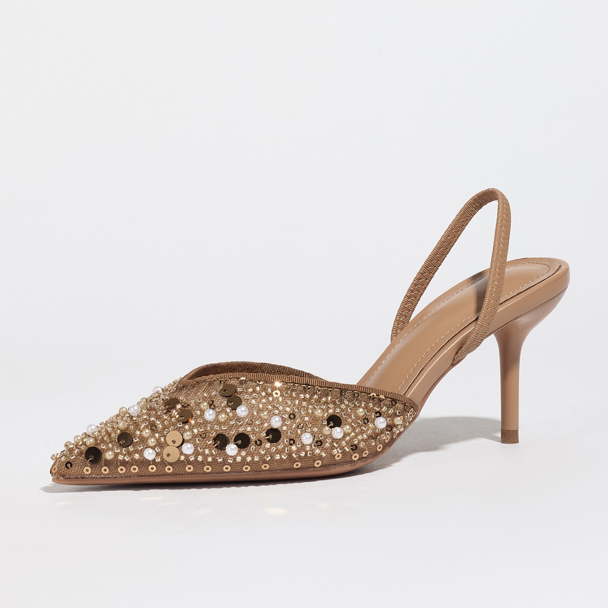 Mesh Slingback Stiletto Heels
