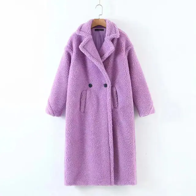 Women's Artificial Teddy Long sleeved Thickened Thermal Long Coat Picture Color 7 - Shop at LoveMi