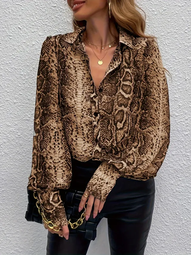 Stylish And Elegant Leopard print Long sleeve Cardigan Shirt Leopard - Shop at LoveMi