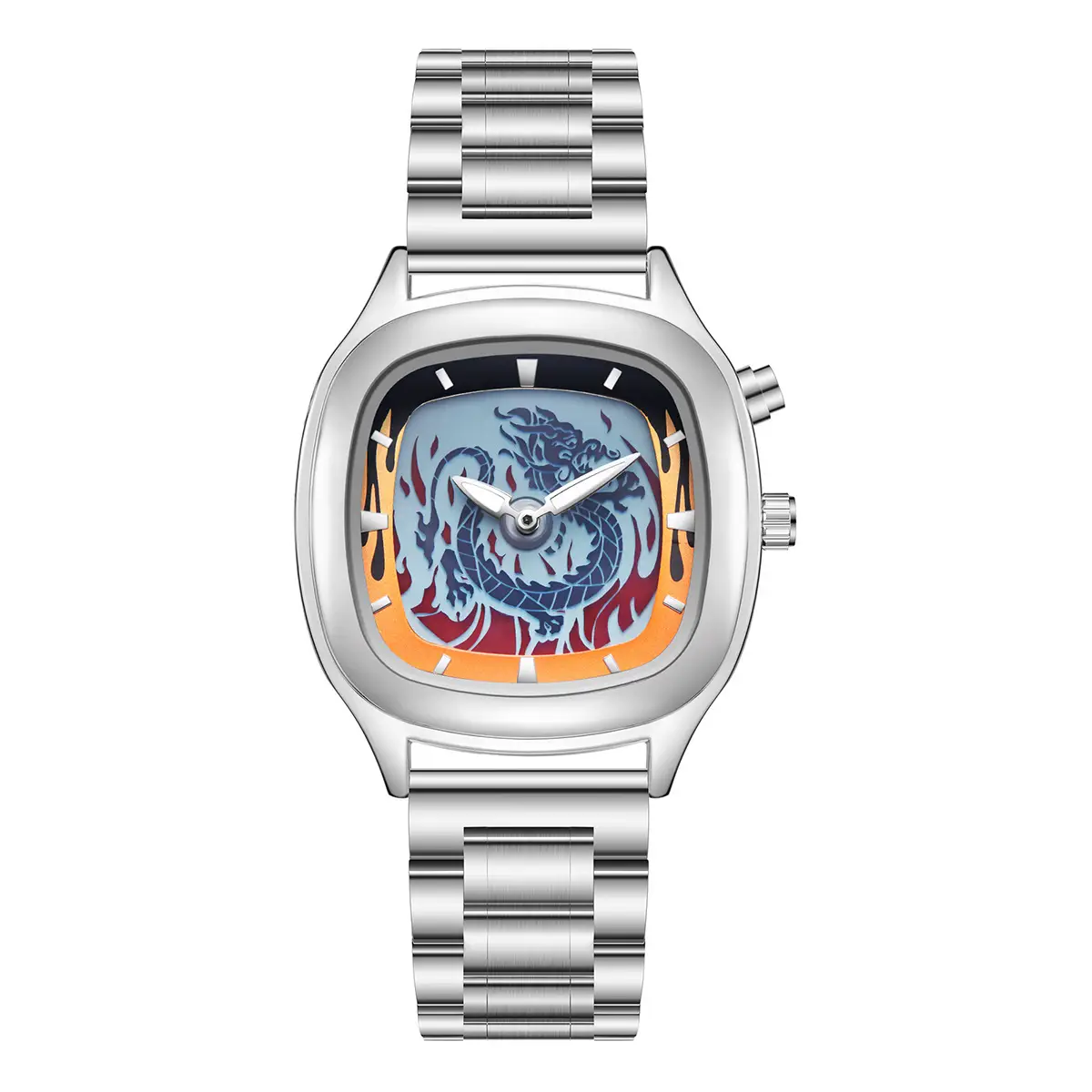 Personalized Retro Dragon-shaped Dual-display Mens Watch With A Trendy Premium Look And Water Resistance