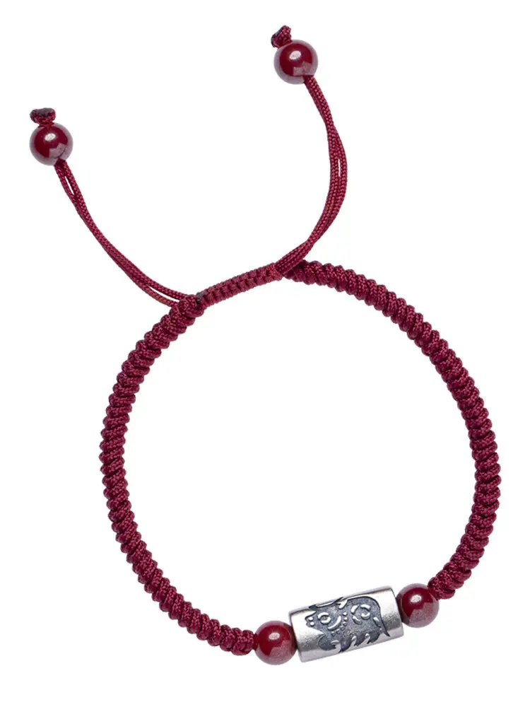 Cinnabar Zodiac Year S925 Silver Red Rope