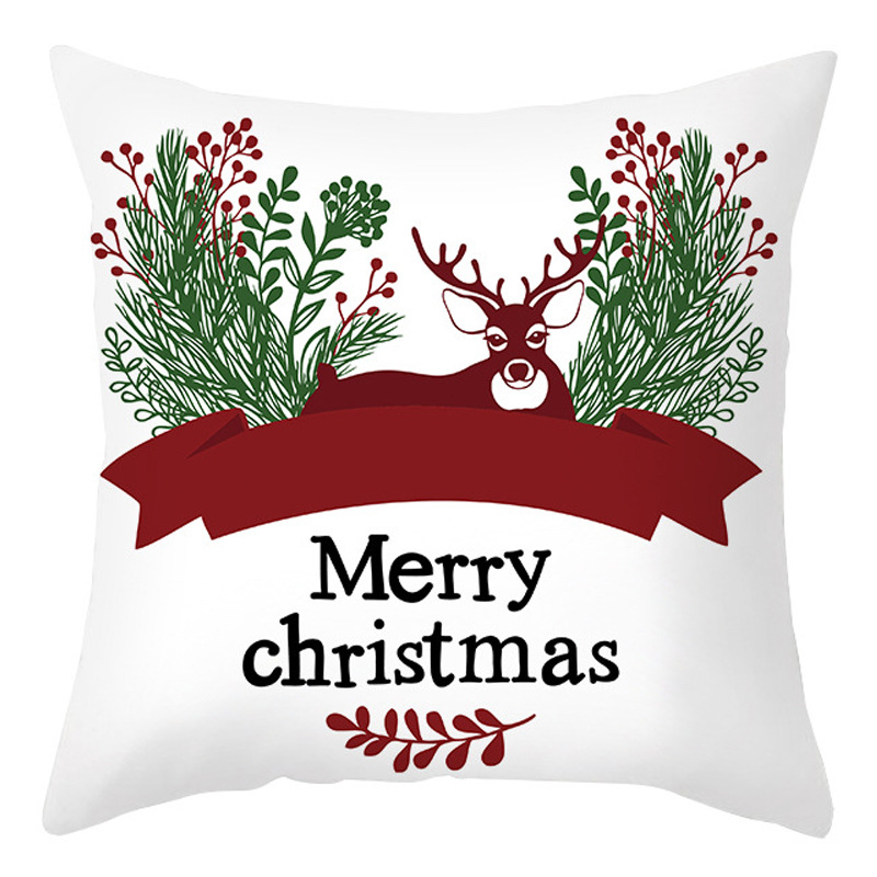 Christmas Pillow Cover Cartoon Letter Print Cushion Cover Office Sofas Pillow Cover