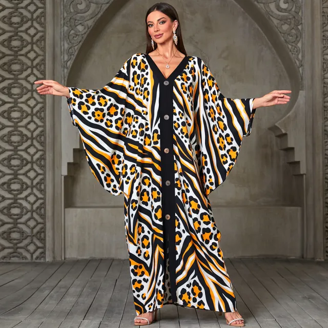 Women's Fashion Personalized Beach Dress Bikini Blouse Zs257427 Yellow Leopard Print - Shop at LoveMi