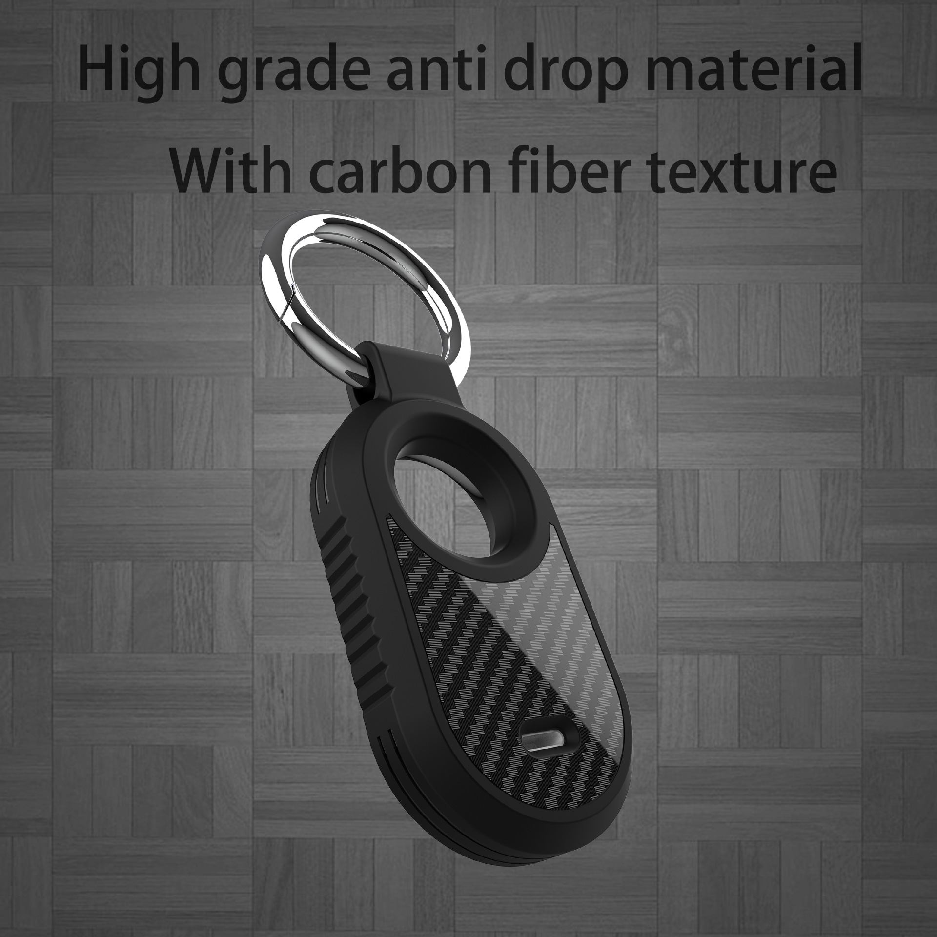Breloc TPU din fibră de carbon semi-înfășurat