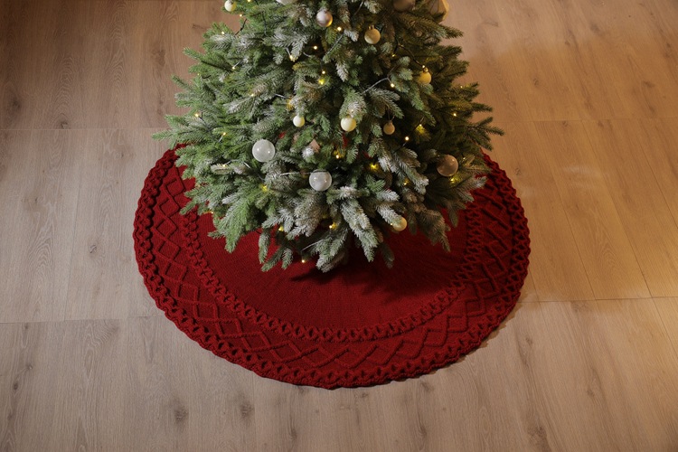 Title 6, Household Fashionable Knitted Diamond Tree Skirt