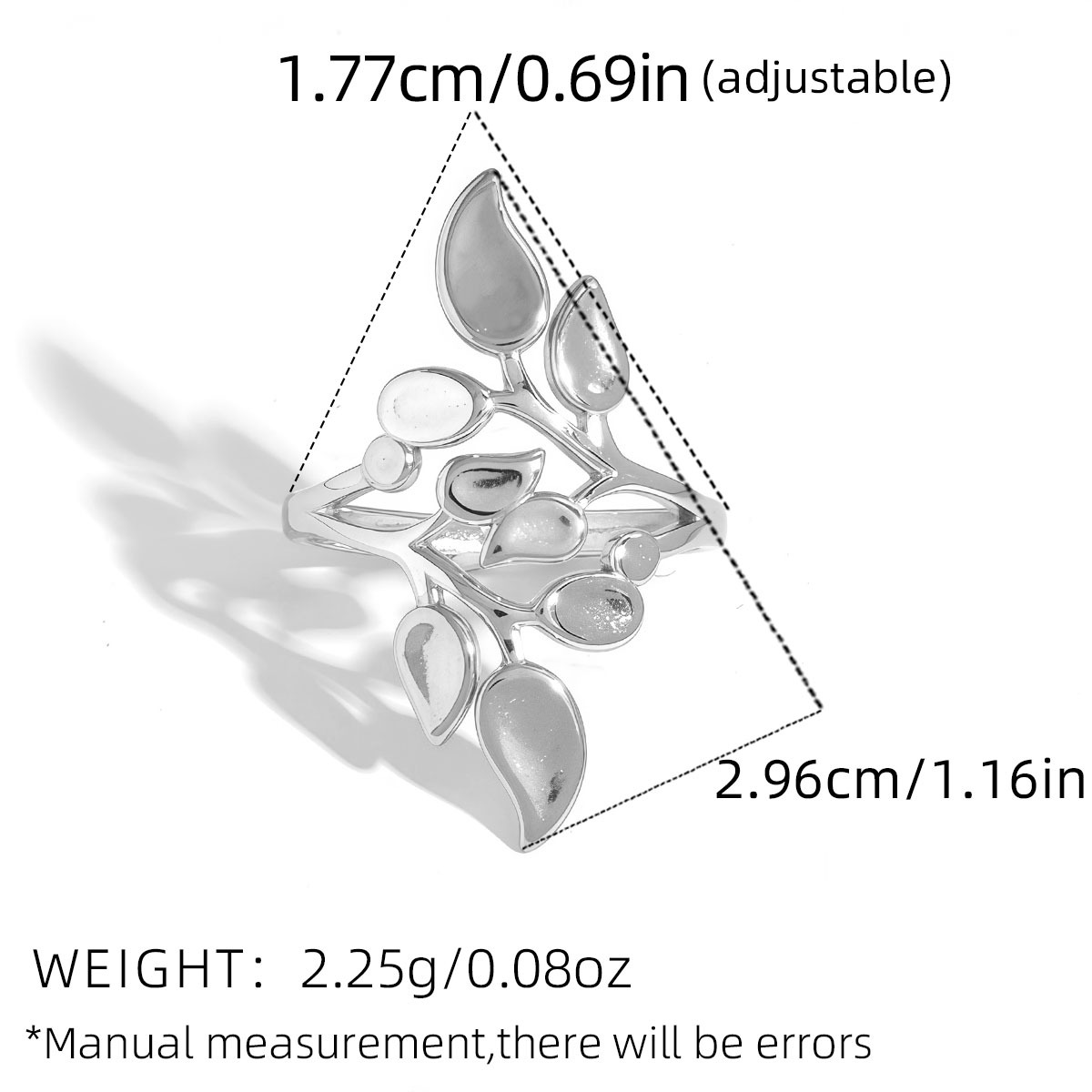 Stainless Steel Leaf Ring, picture 6 of 6