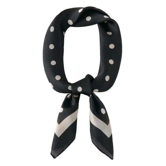 Female Creative Retro Versatile Printed Scarf Black And White Polka Dot - Shop at LoveMi