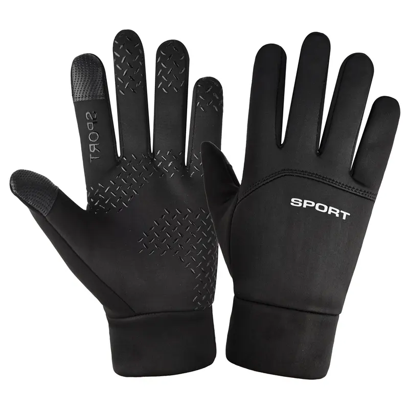 Windproof Waterproof Velvet Warm Cycling Non-slip Full Finger Gloves