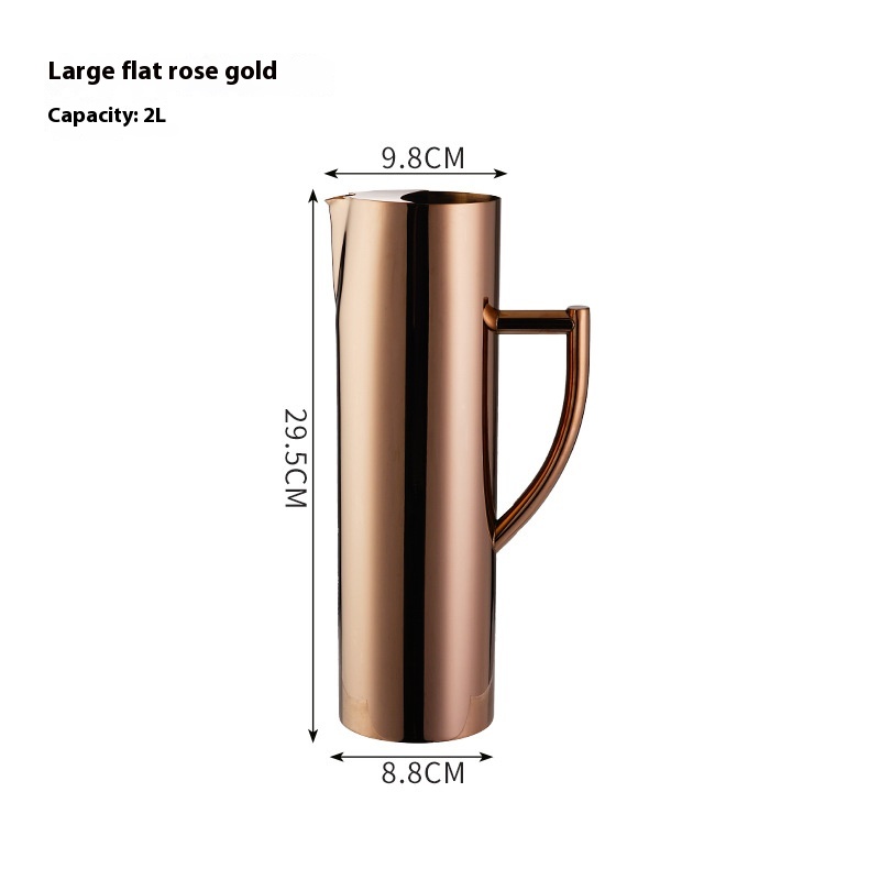 Large 2L Flat Rose Gold