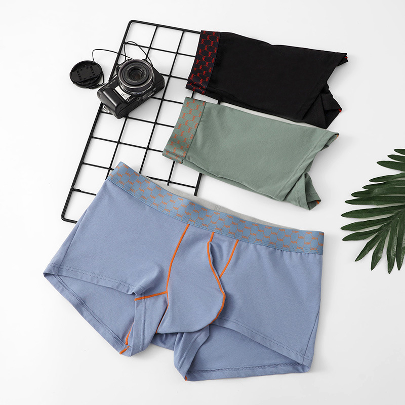 Sports Fitness Low Waist Small Boxer Contrast Color Pants