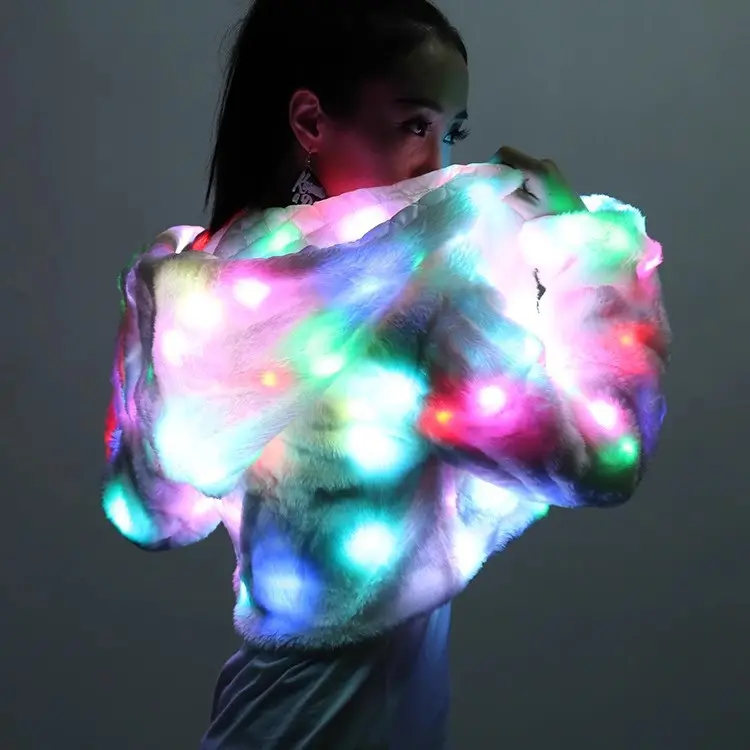 LED-lit Clothing Faux Fur Coat