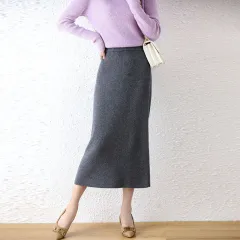 Women's Autumn And Winter Commuting Fashion Solid Color Dress Casual Temperament Sheath Skirt - Dark Gray - View 1