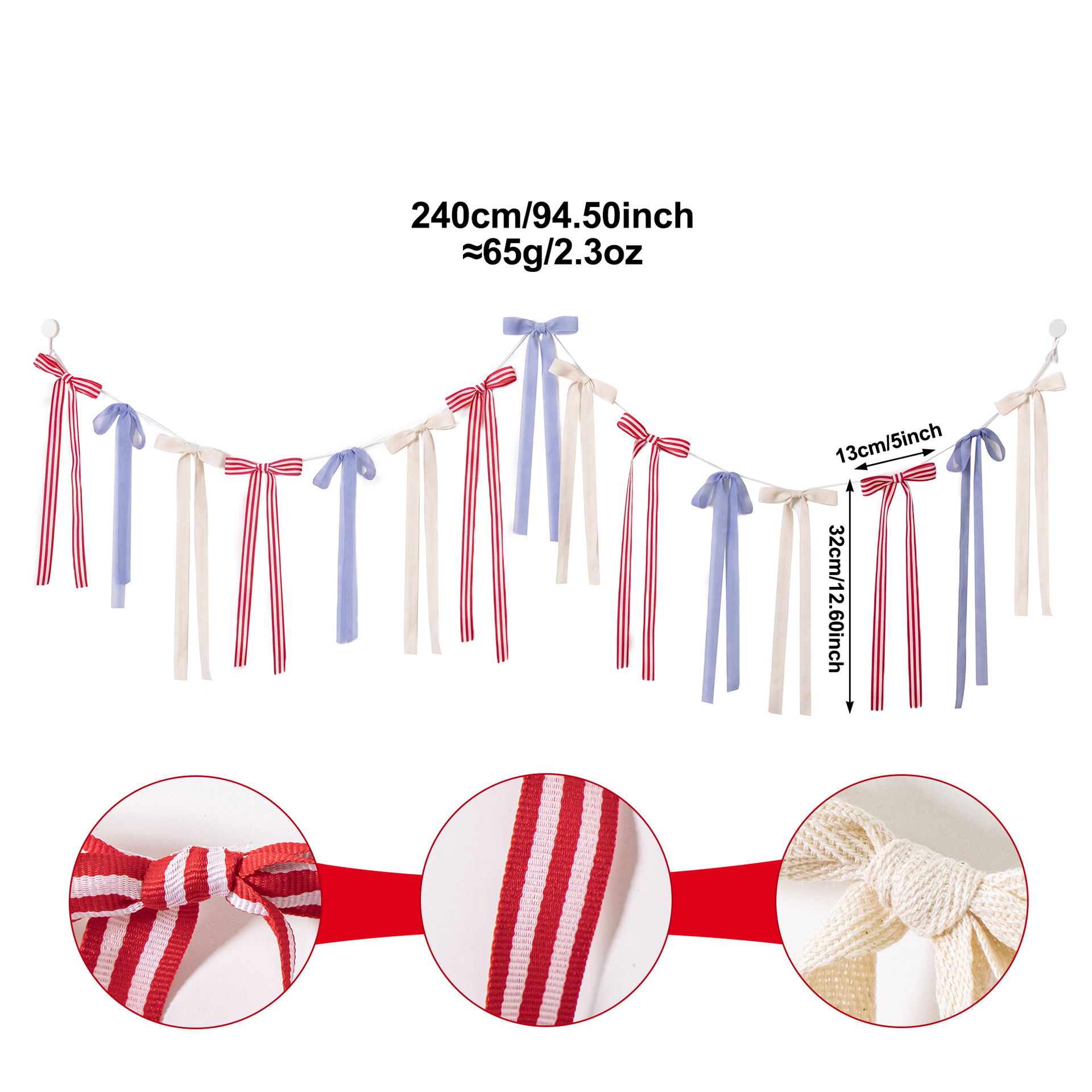 Striped Bunting Garland Decoration, picture 3 of 3