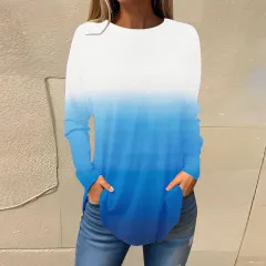 Women's Versatile Long Sleeve T-shirt Personalised Street Style Loose Print - G67Z1985 - View 1