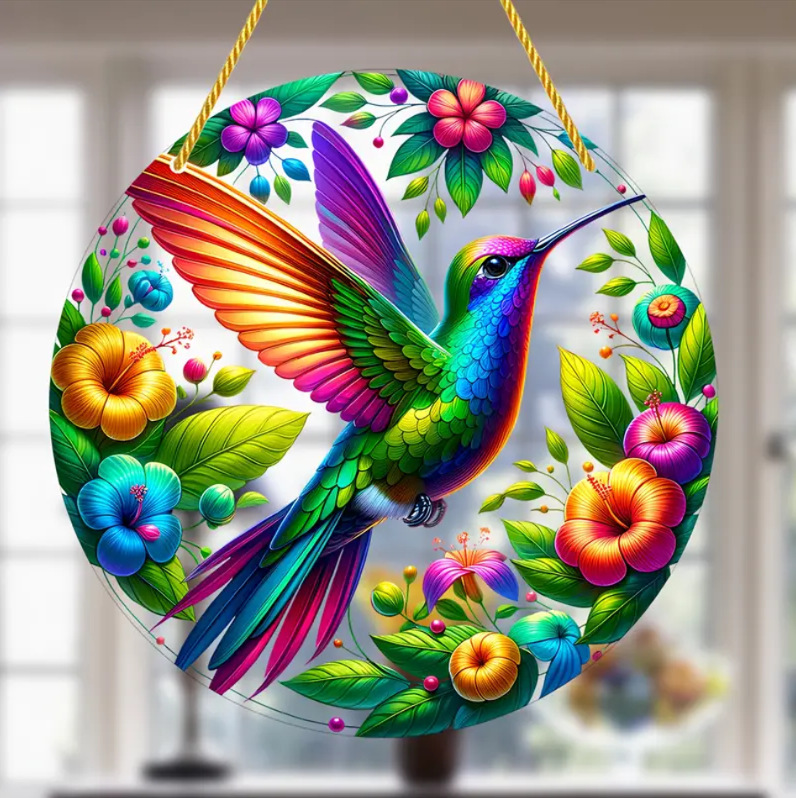 Title 4, Flat Color Bird Acrylic Wall Pendant