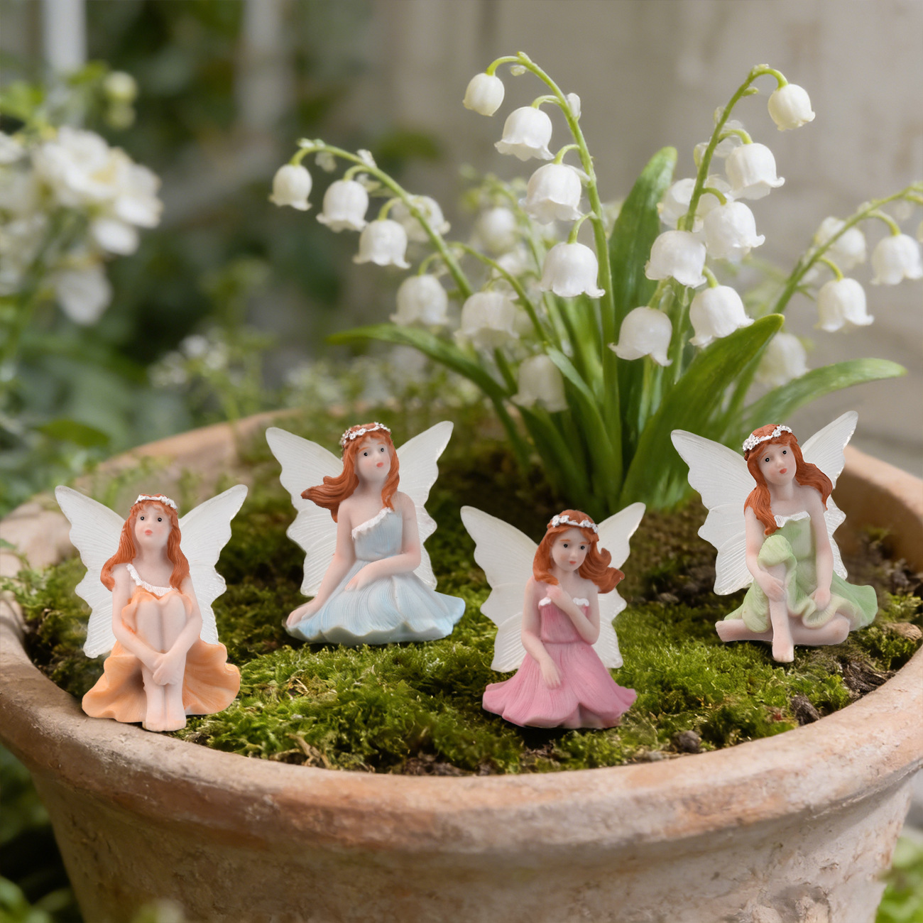 Garden Resin Ornaments Flower Fairies Elf Accents Moss