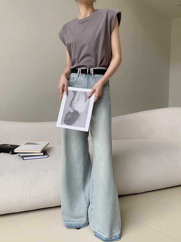 Loose Slimming And Straight Wide Leg Mop Pants