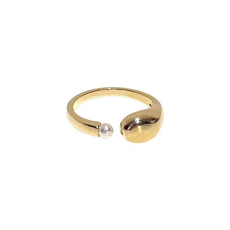 Women's Special-interest Design French Vintage Pearl Metal Ring