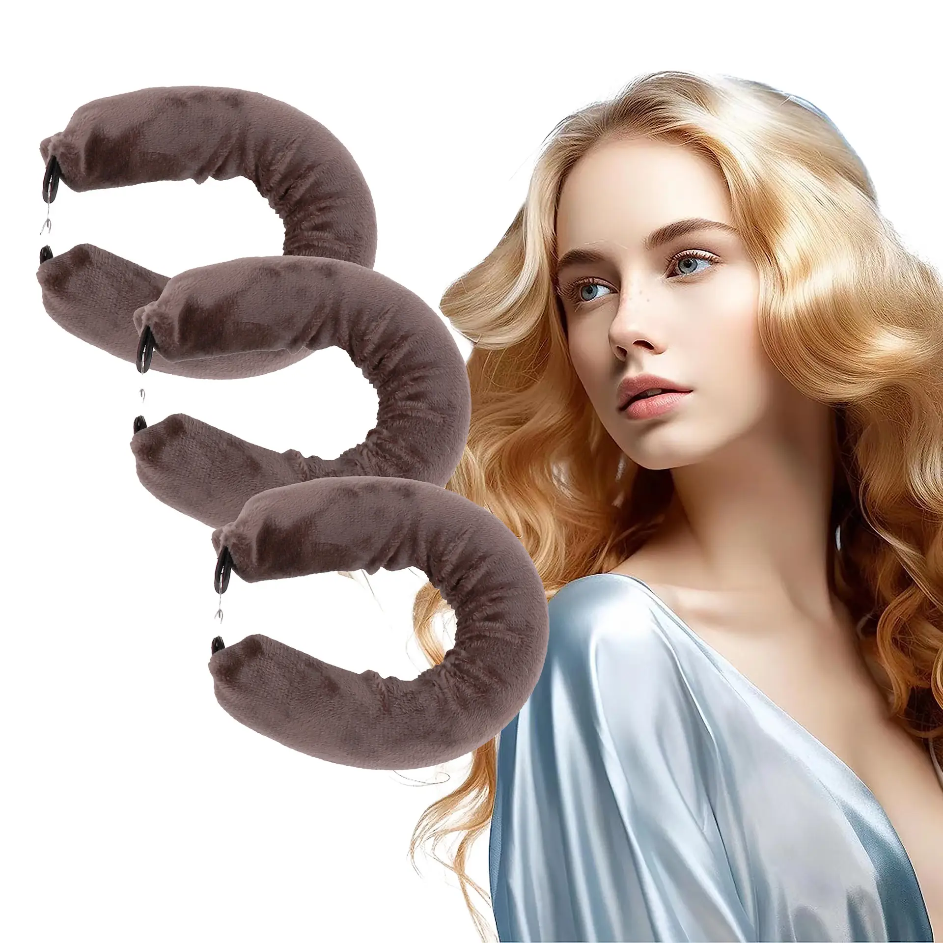 Heatless Hair Curling Rods Set for Soft Waves and Curls
