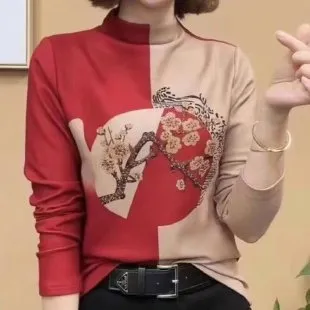 Turtleneck Fashion Top For Women Red - Shop at LoveMi