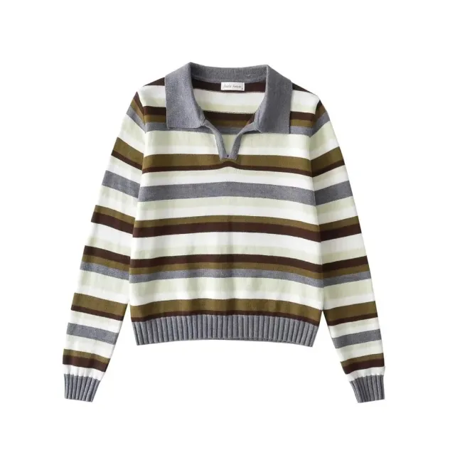 Fashion Striped Short Style Bottoming Shirt Sweater White - Shop at LoveMi