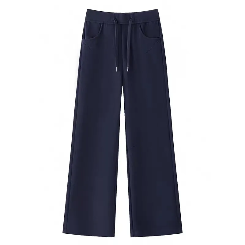 Women's Autumn New Slimming All-matching Slim Fit Wide Leg - Navy