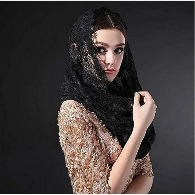 Various Vintage Women's Lace Veil Wedding Bridal Headscarf Black Style 3 - Shop at LoveMi