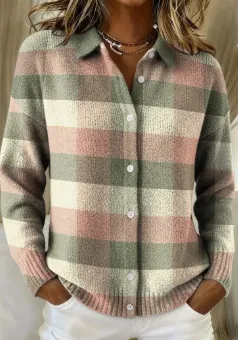 Women's Shirt Lapel Cardigan Top Solid Color Color 35 - Shop at LoveMi