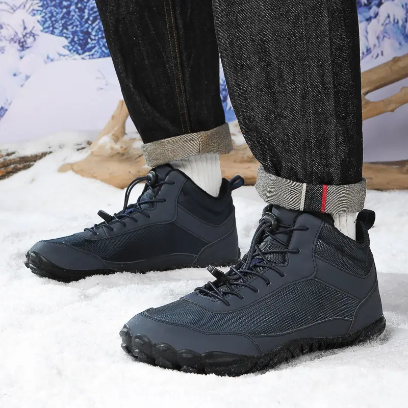 Fleece-lined Waterproof Snow Boots Couple High-top Casual Cotton Shoes
