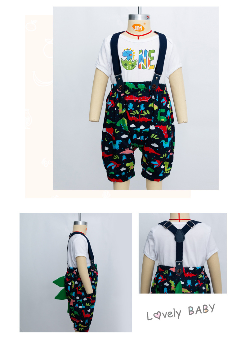 Title 6, New Boys 3-Piece Set Fart Romper Overalls – Co...