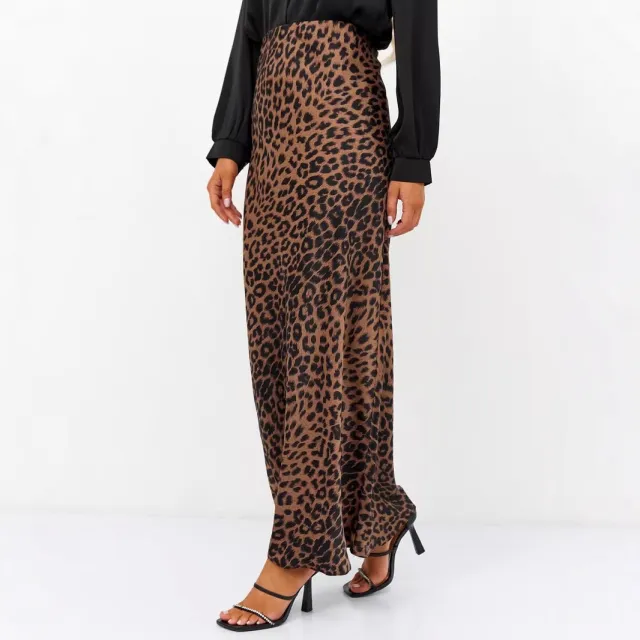 Women's Leopard Fishtail High Waist Casual Skirt Leopard - Shop at LoveMi