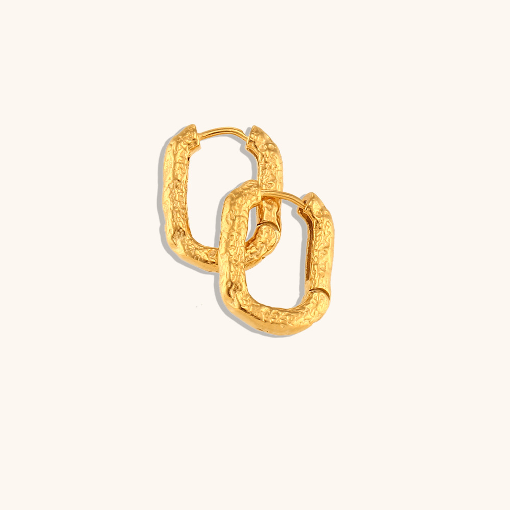 Distressed Irregular Lines Rectangle Ear Clip