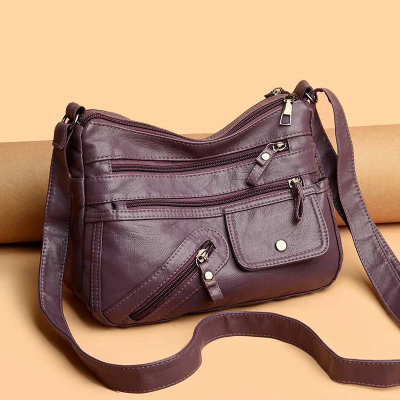 Fashion Retro Medium PU Women's Bag - Purple
