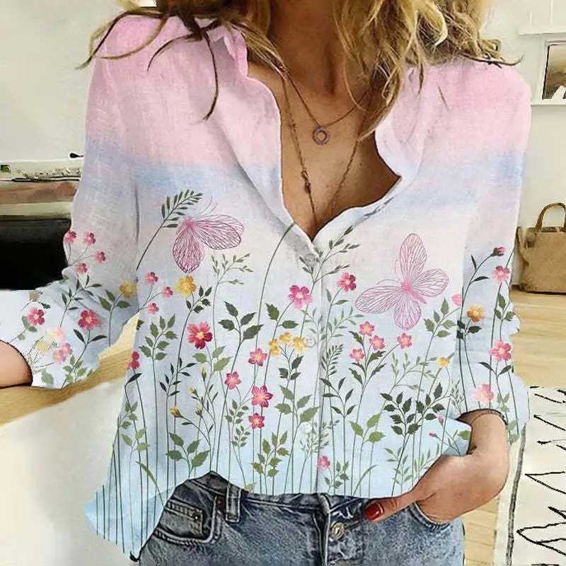 Love Sweet Fresh Casual And Comfortable 3D Digital Printing Loose Oversized Shirt Female - Zhcscx15388