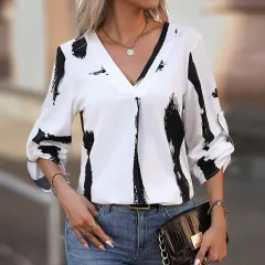 Fashion Summer Women's Shirt Loose Casual Top - White - View 1