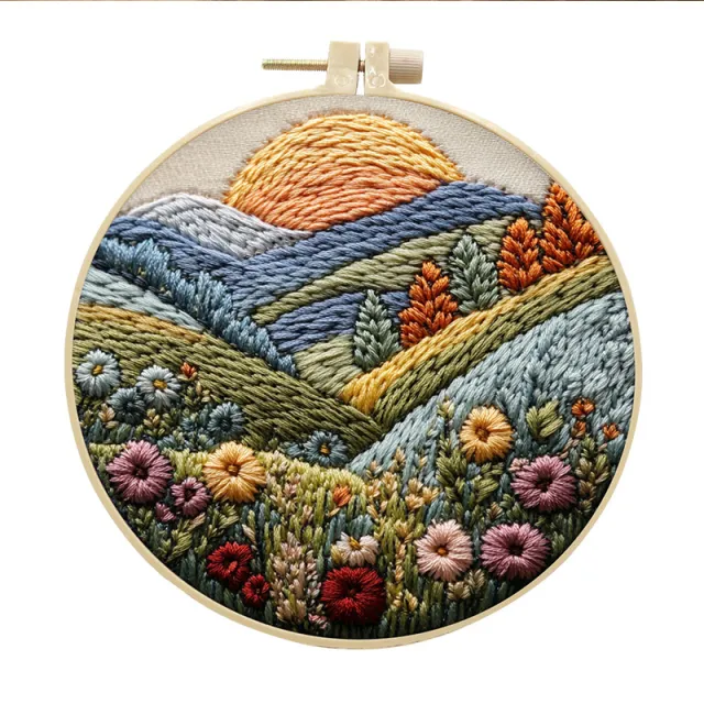 Embroidery Diy Handmade Cloth Art Material Kit Kit Spring Misty - Shop at LoveMi