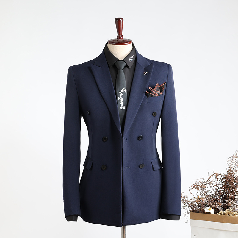 Double Row Suit Men's Fashion Navy Blue Separate Suit - Shop at LoveMi